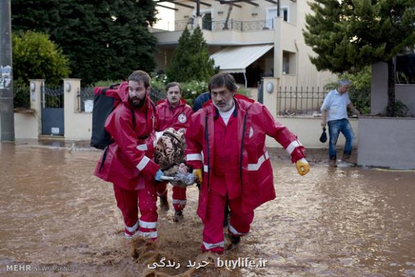 سیل شدید در یونان دست کم ۶ کشته و ۶ مفقود برجای گذاشت