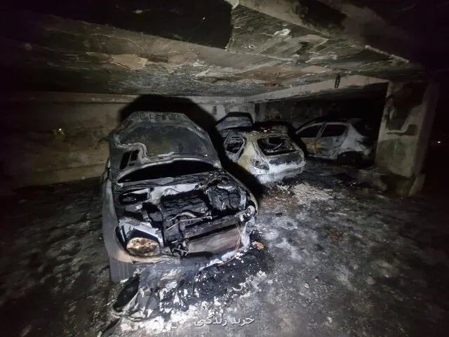 حریق گسترده در پارکینگ یک ساختمان مسکونی در بزرگراه خرازی